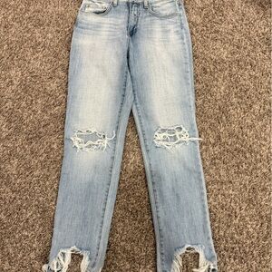 L'AGENCE Light Blue Distressed Skinny Jeans